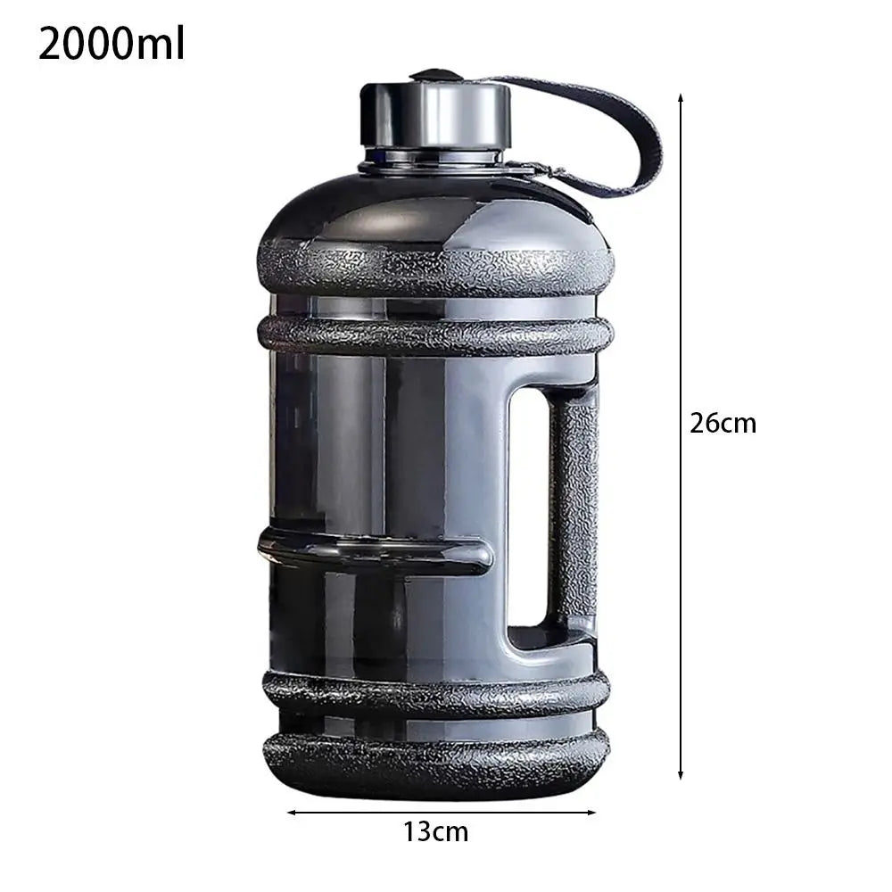 Botella de Agua de 2L – Bidón Deportivo Grande de Alta Resistencia en PETG, Botella Portátil con Asa tipo Shaker