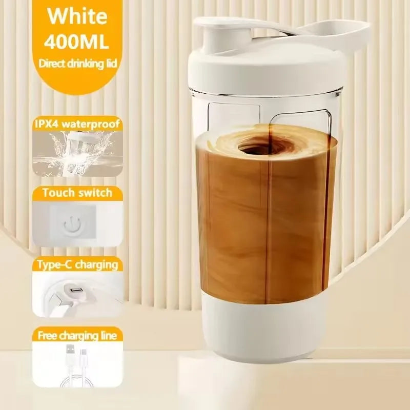 Vaso Batidor Eléctrico Portátil – Batidora Automática para Leche en Polvo y Proteínas, Shaker Recargable para Casa, Viajes, Exterior y Gimnasio