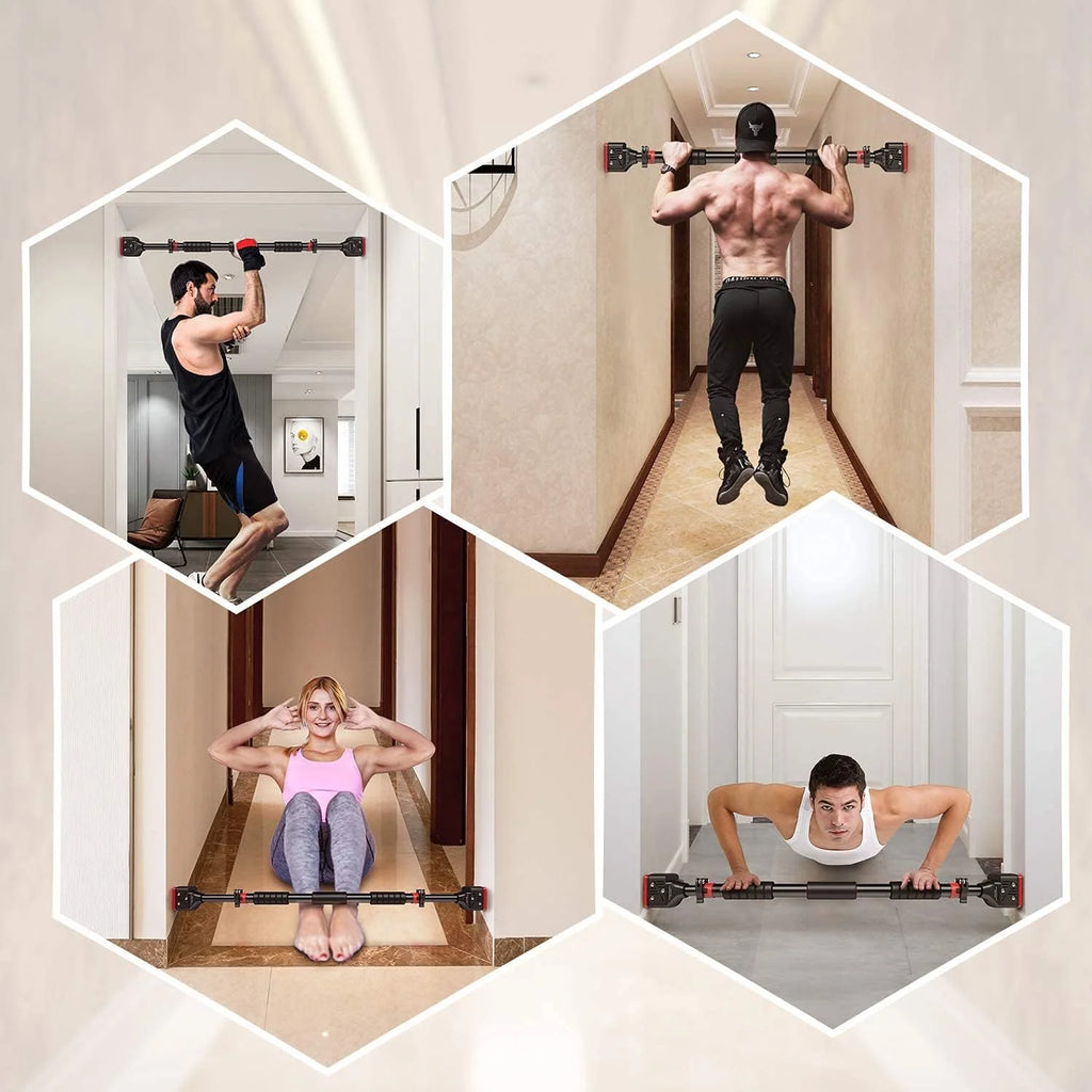 Barra Horizontal de Fitness para Casa – Barra de Dominadas para Interior sin Taladrar, Equipo de Entrenamiento y Estiramientos para Puerta