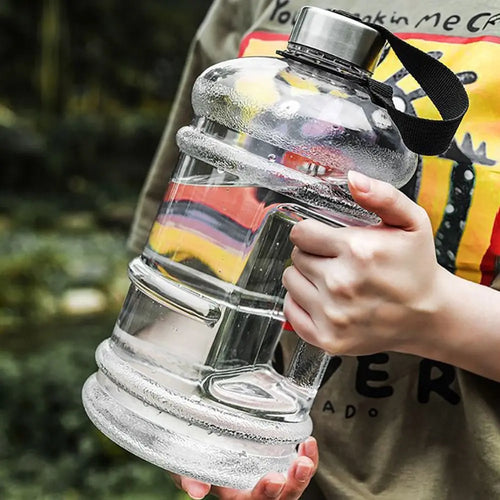 Botella de Agua de 2L – Bidón Deportivo Grande de Alta Resistencia en PETG, Botella Portátil con Asa tipo Shaker