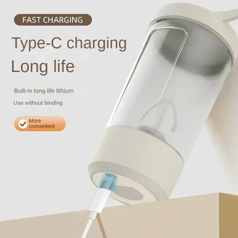 Vaso Batidor Eléctrico Portátil – Batidora Automática para Leche en Polvo y Proteínas, Shaker Recargable para Casa, Viajes, Exterior y Gimnasio